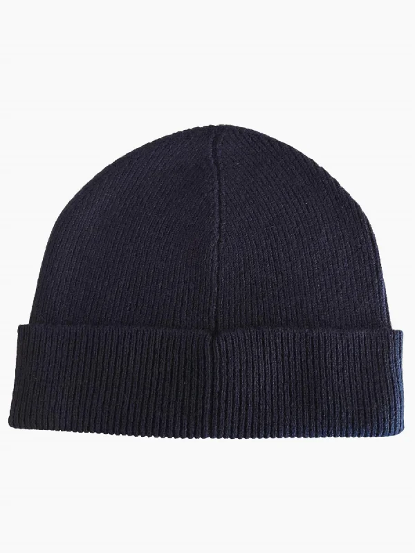 Women's Ribbed Turnback Hat In Navy