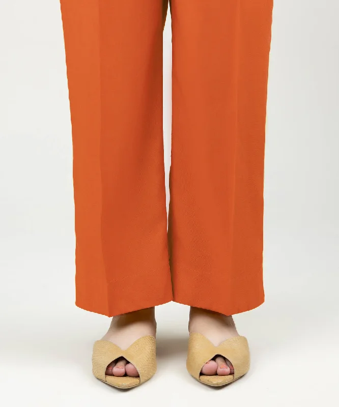 Solid Linen Straight Pants