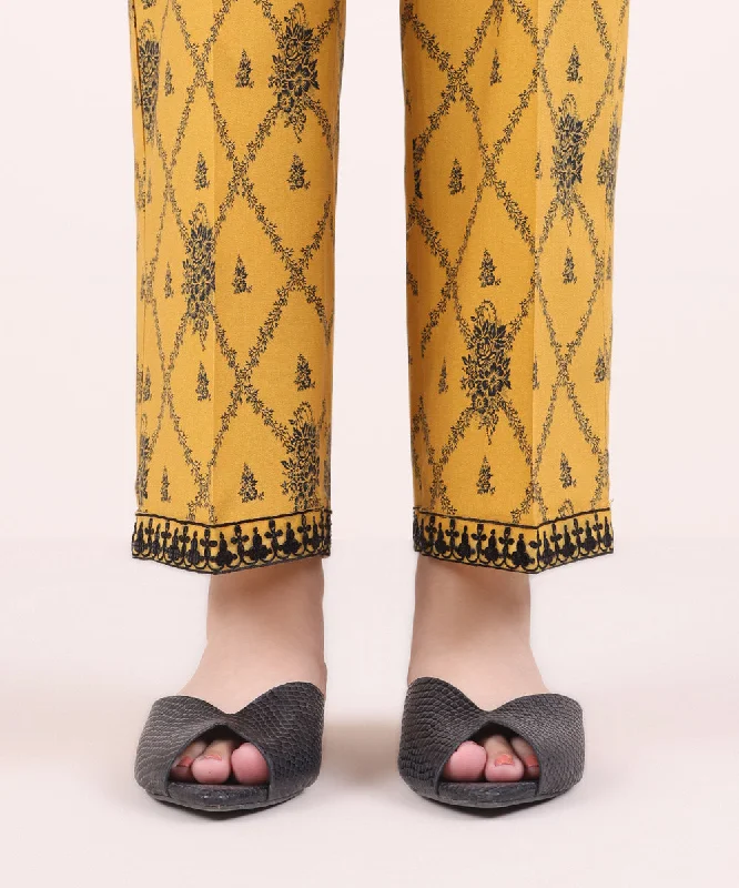 Embroidered Cambric Straight Pants