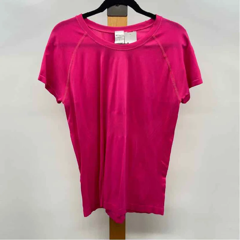 Athleta Women's Size XL Pink Solid Short Sleeve Shirt