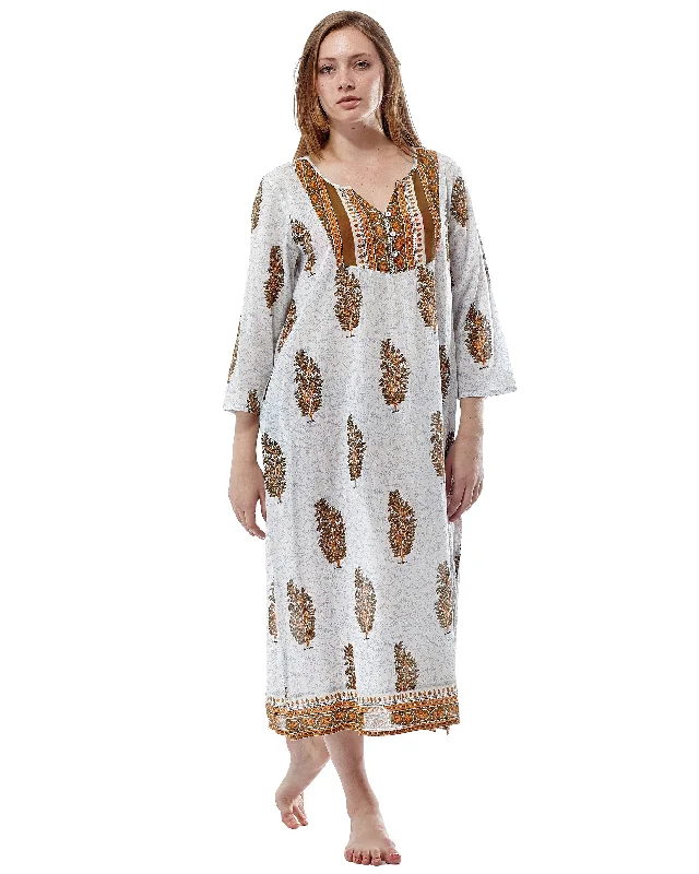 La Cera Long Sleeve Printed Caftan