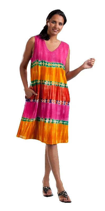 La Cera Tie-Dye Sleeveless Short Dress