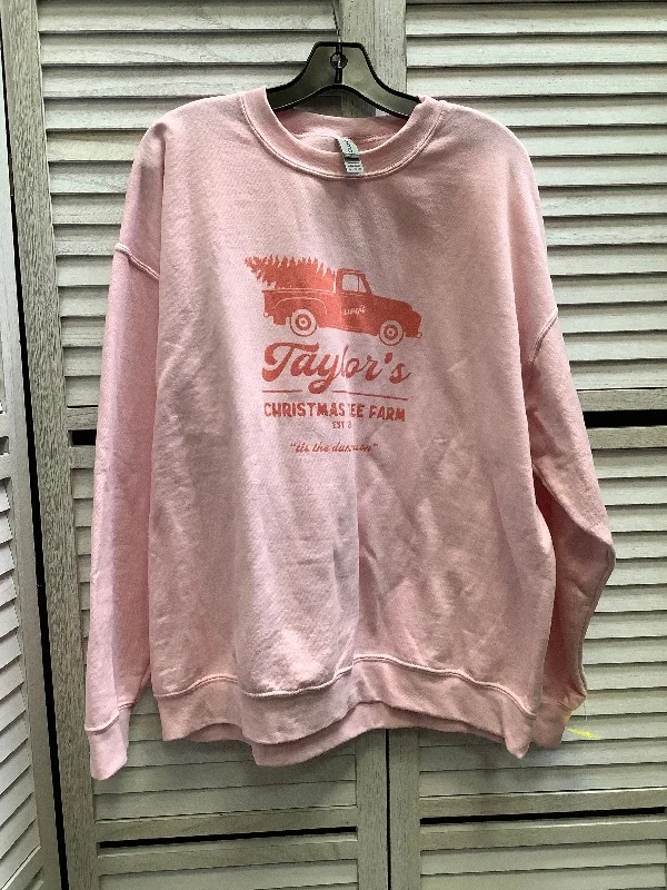 Sweatshirt Crewneck By Gildan In Pink, Size: Xl