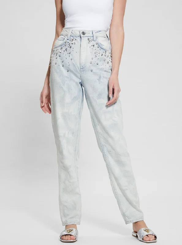 High-Rise Mom Jeans in Light Wash