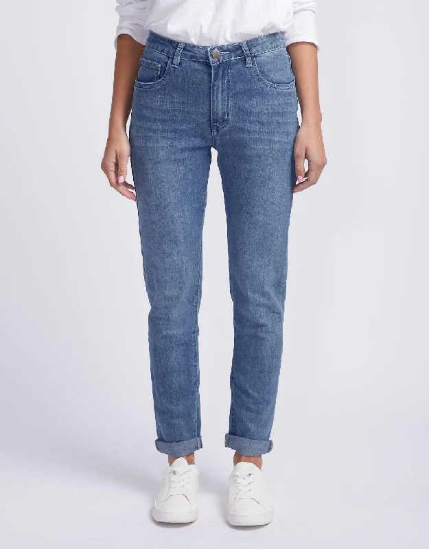 Stretch Mom Jean - Mid Blue Wash