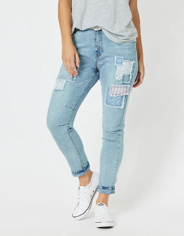 Taylor Patch Jeans - Denim