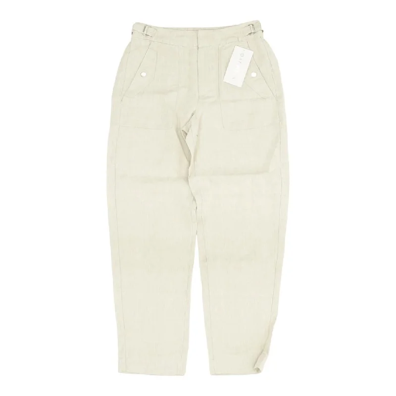 Beige Solid Pants