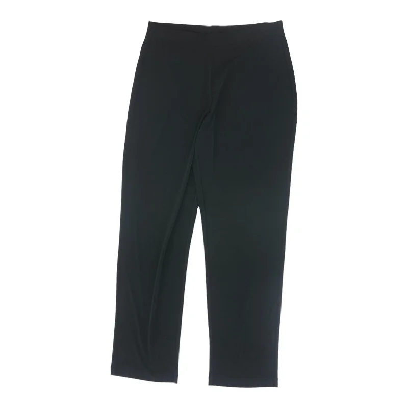 Black Solid Active Pants