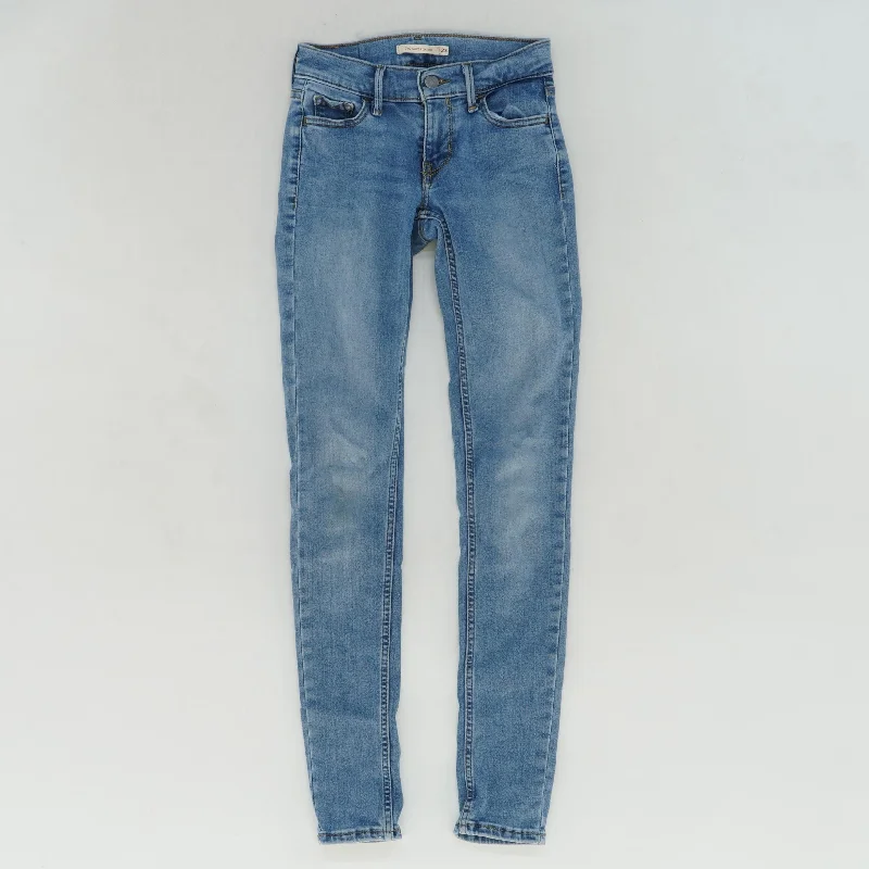 Blue Solid Skinny Leg Jeans