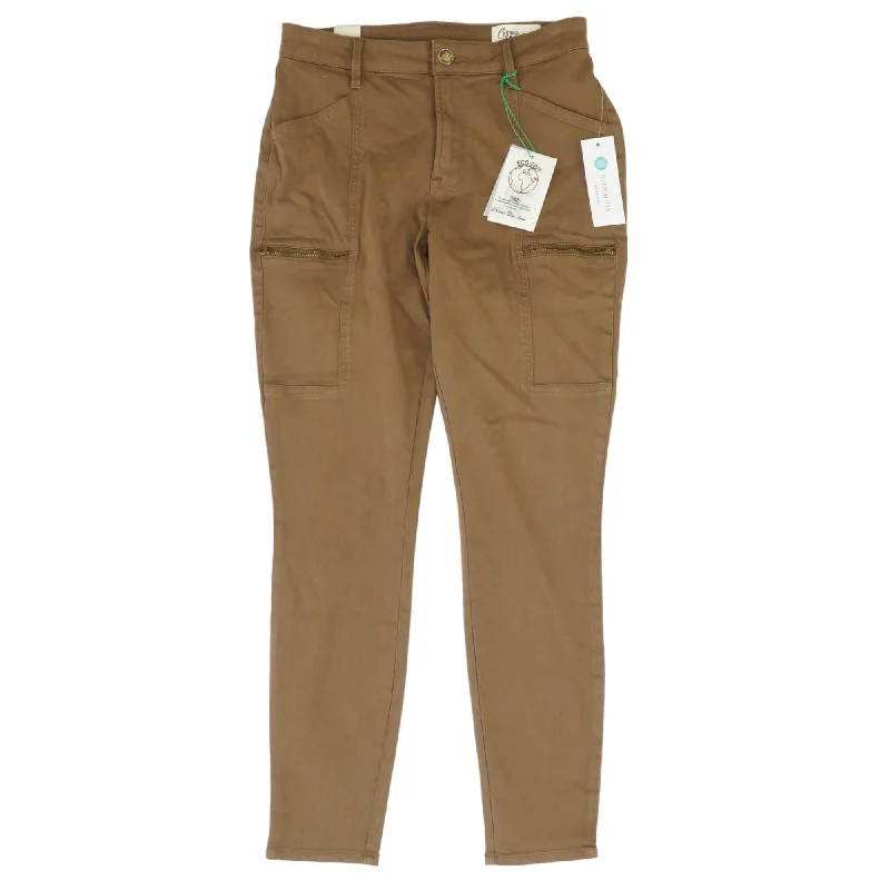 Brown Solid Five Pocket Pants