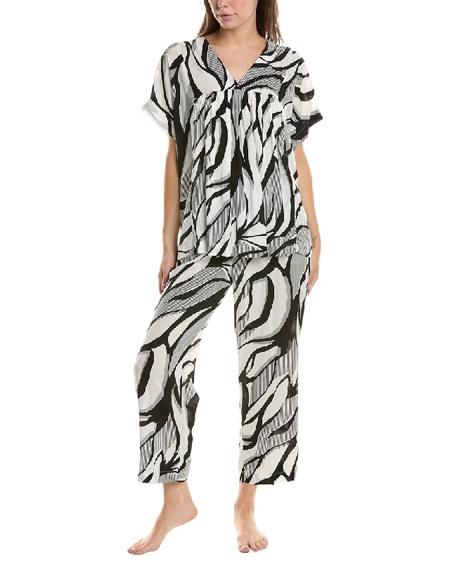 Donna Karan Sleepwear 2pc Top & Cropped Pant Sleep Set