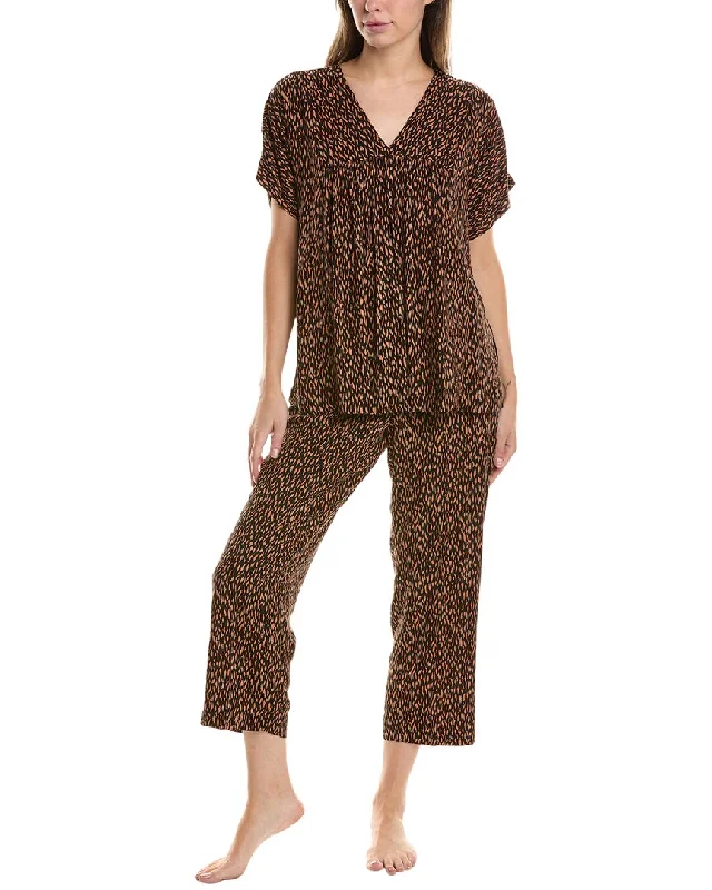 Donna Karan Sleepwear 2pc Top & Cropped Pant Sleep Set