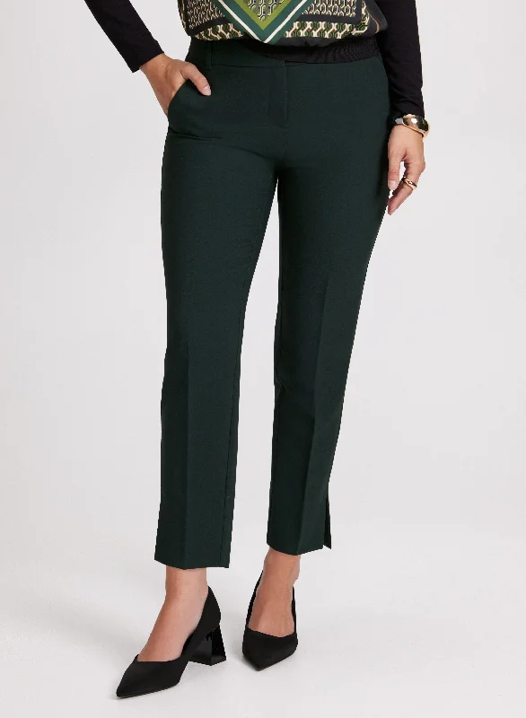 Emma Slit Hem Slim-Leg Pants – Short