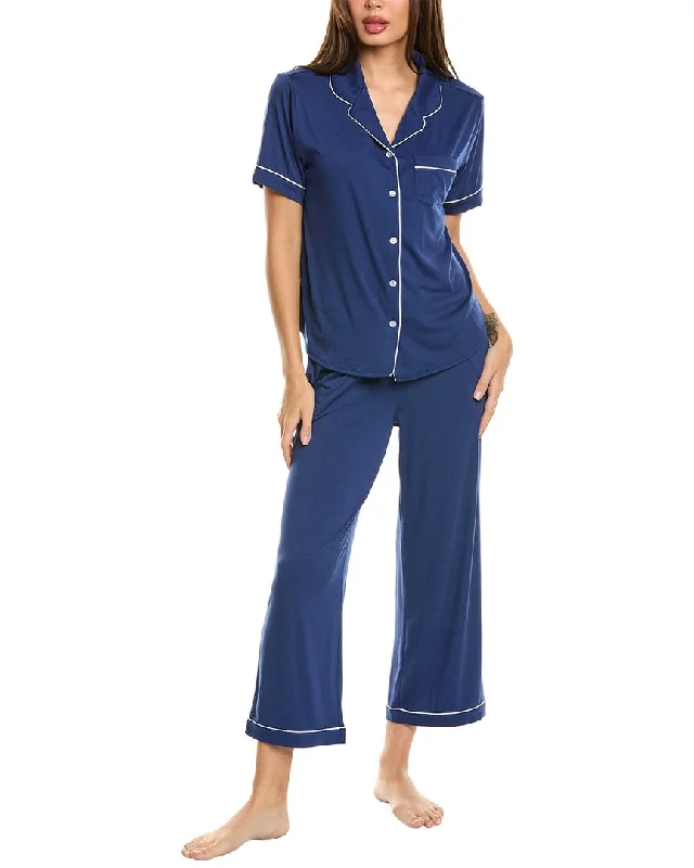 Flora by Flora Nikrooz 2pc Knit Notch Collar Capri Pajama Set