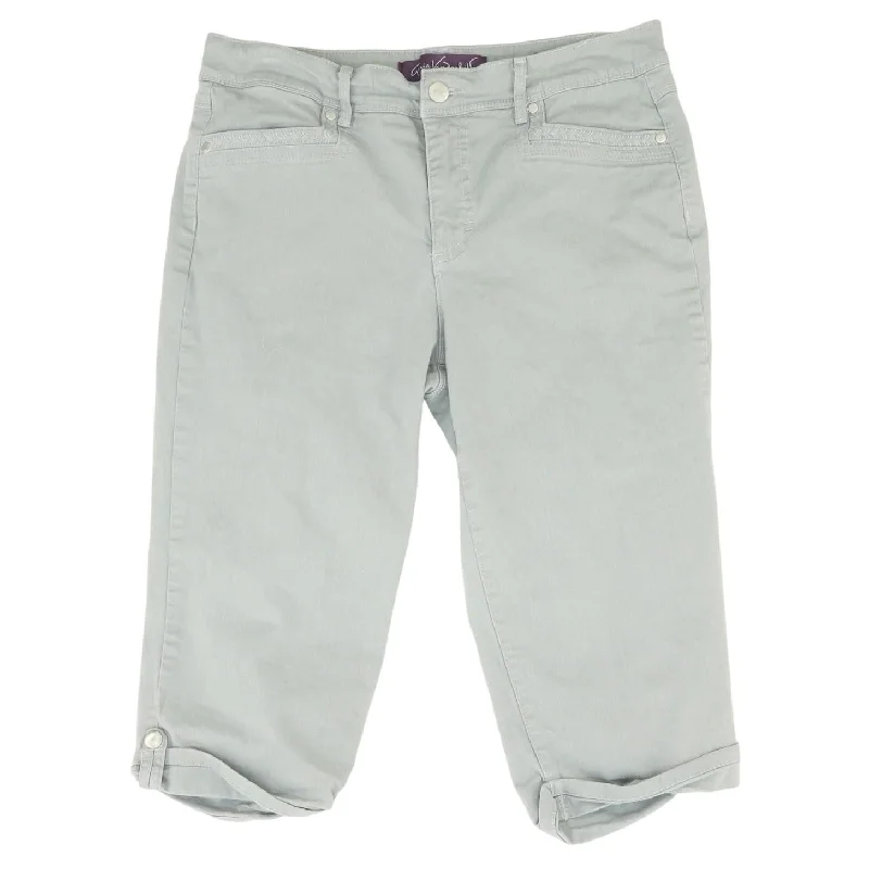 Gray Solid Capri Pants