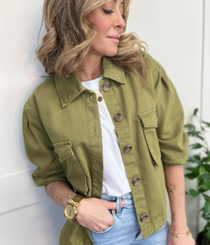 Khaki Relaxed Shacket