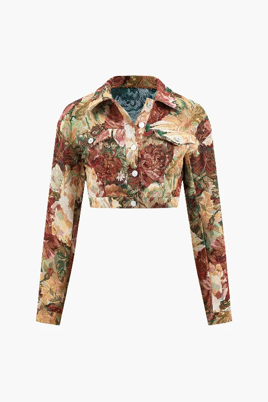 Floral Print Button Jacket