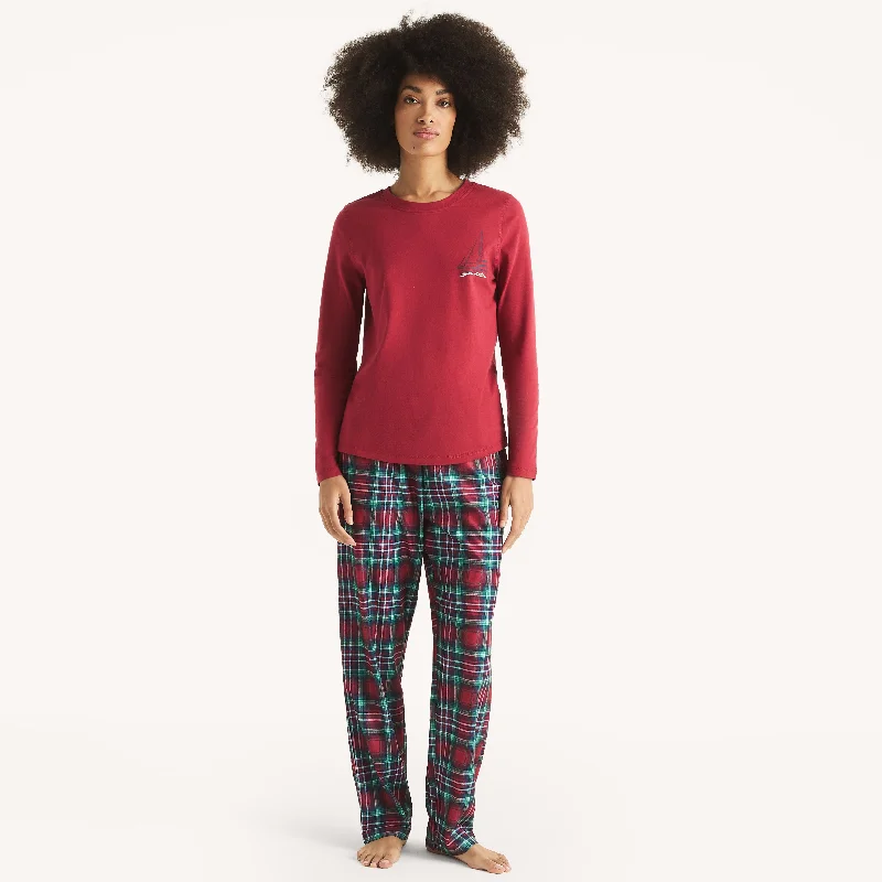 Nautica Womens Women's Family Plaid Pajama Set