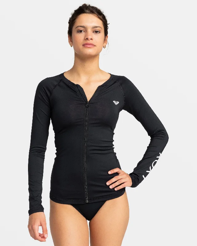 New Essentials Long Sleeve Zip-Up Rashguard - Anthracite