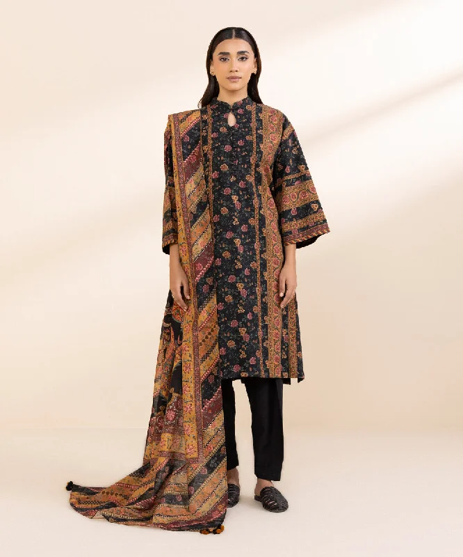 3 Piece - Printed Khaddar Suit