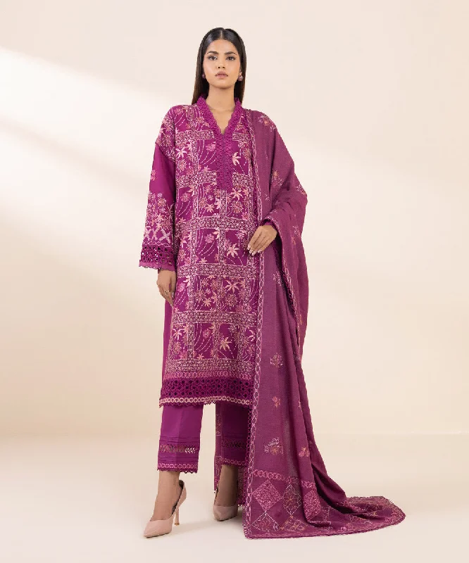 3 Piece - Embroidered Karandi Suit