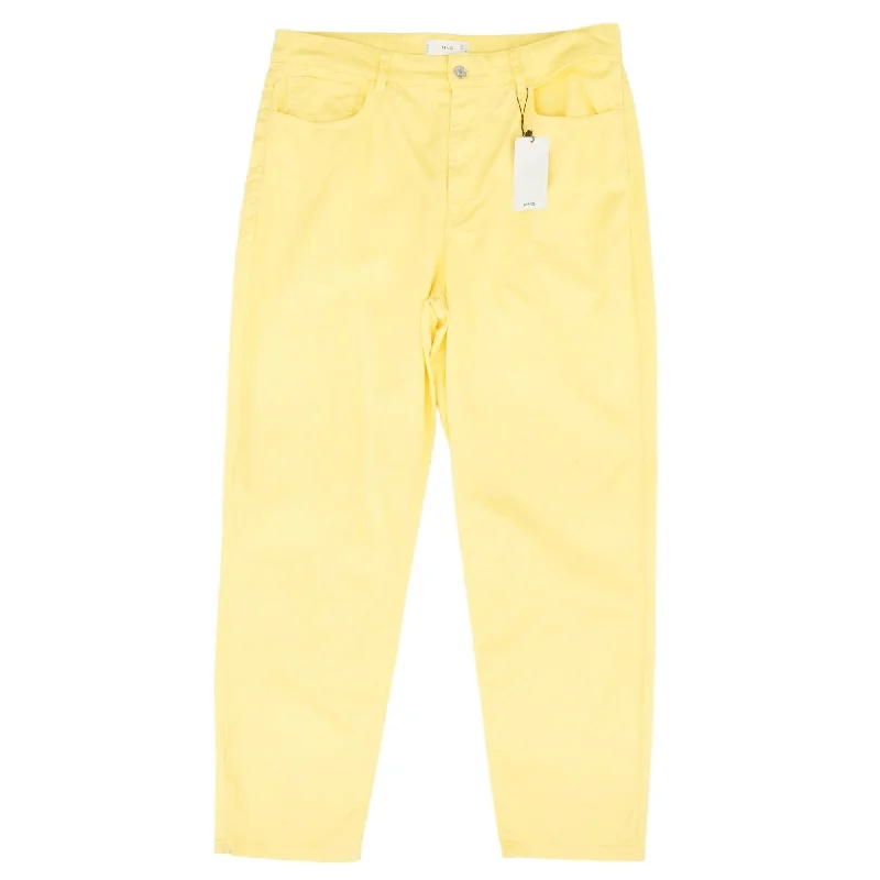 Yellow Solid Five Pocket Pants