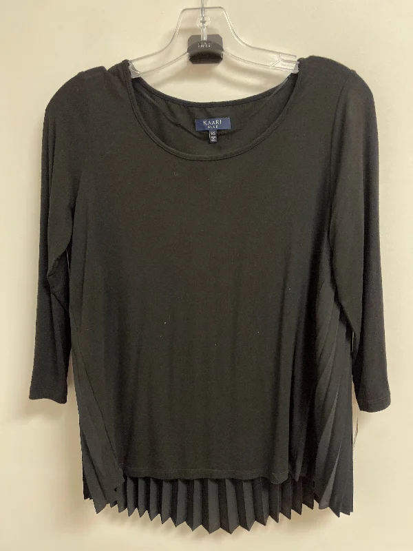 Top Long Sleeve By Kaari Blue In Black, Size: Xs