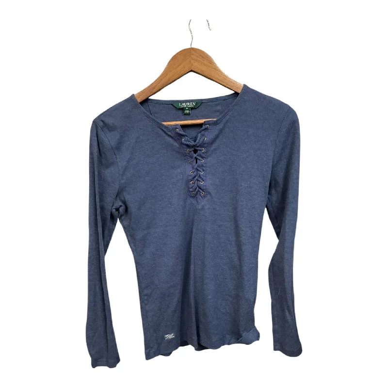 Top Long Sleeve By Lauren By Ralph Lauren In Blue, Size: M