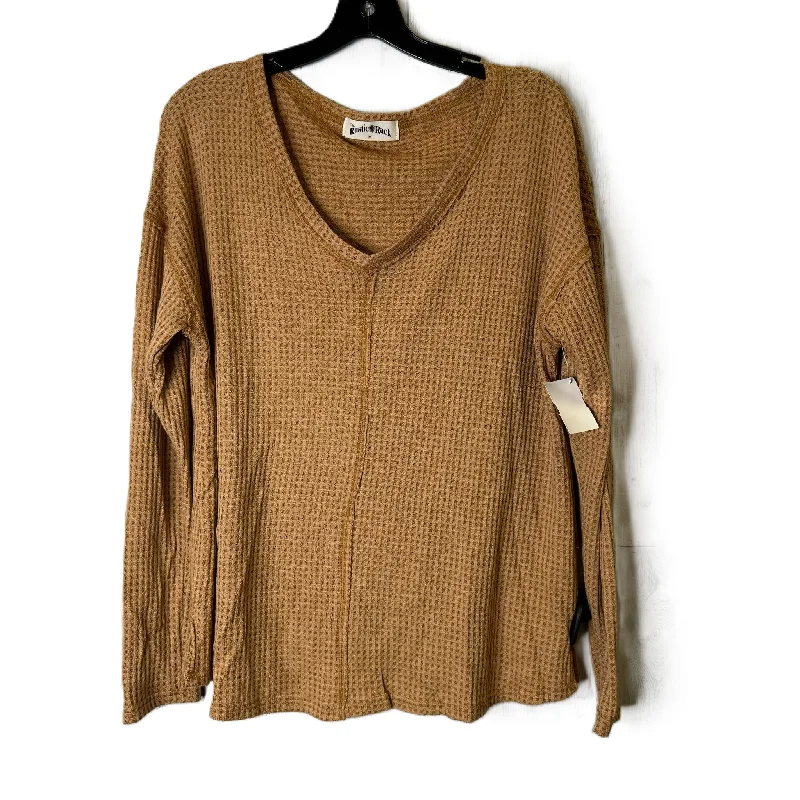 Top Long Sleeve By Rustic Rack In Brown, Size: M