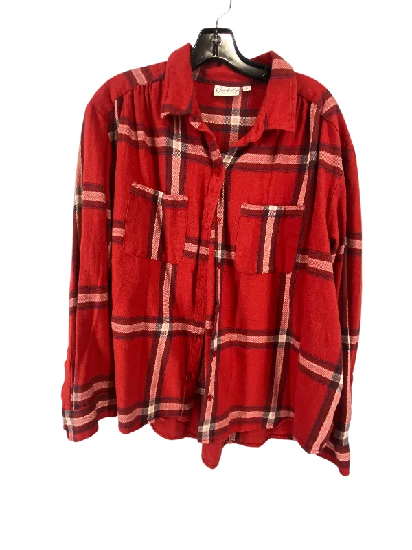 Top Long Sleeve By Wonderly In Plaid Pattern, Size: Xl