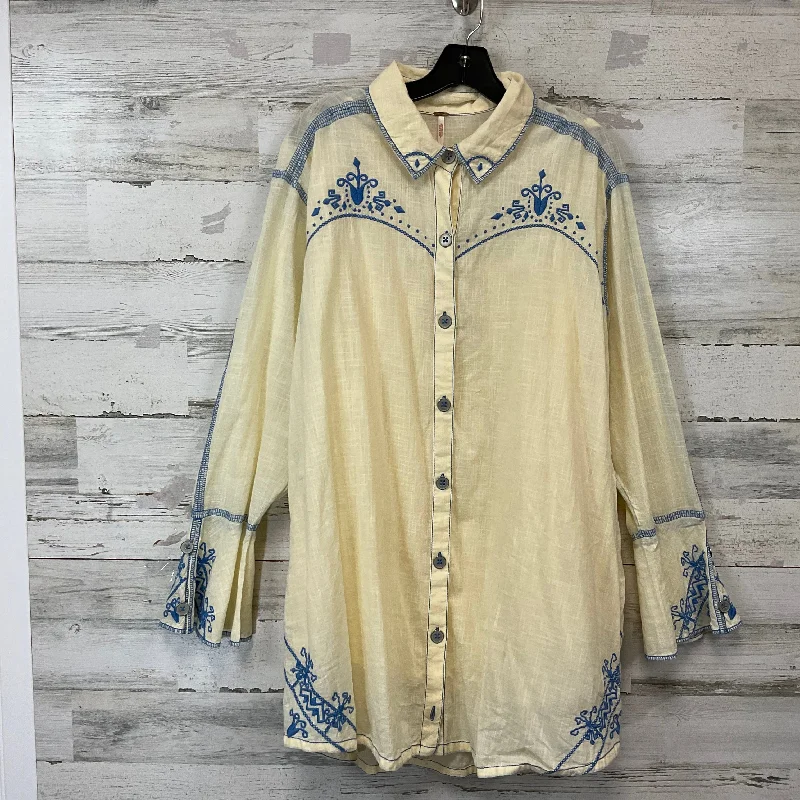 Tunic Long Sleeve By Free People In Cream, Size: L