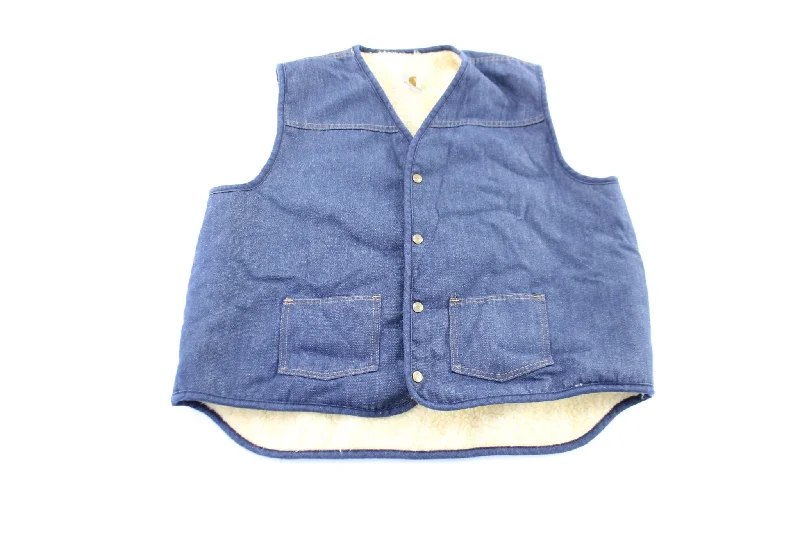 70's Carhartt Sherpa Lined Denim Vest