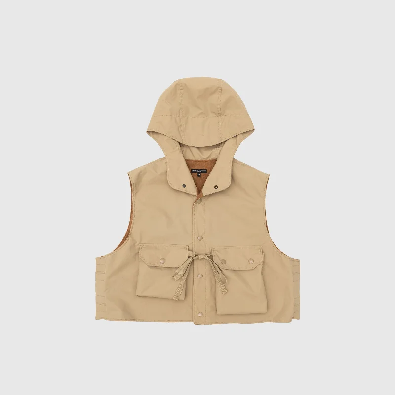 NYLON POPLIN HOODED SHORT VEST