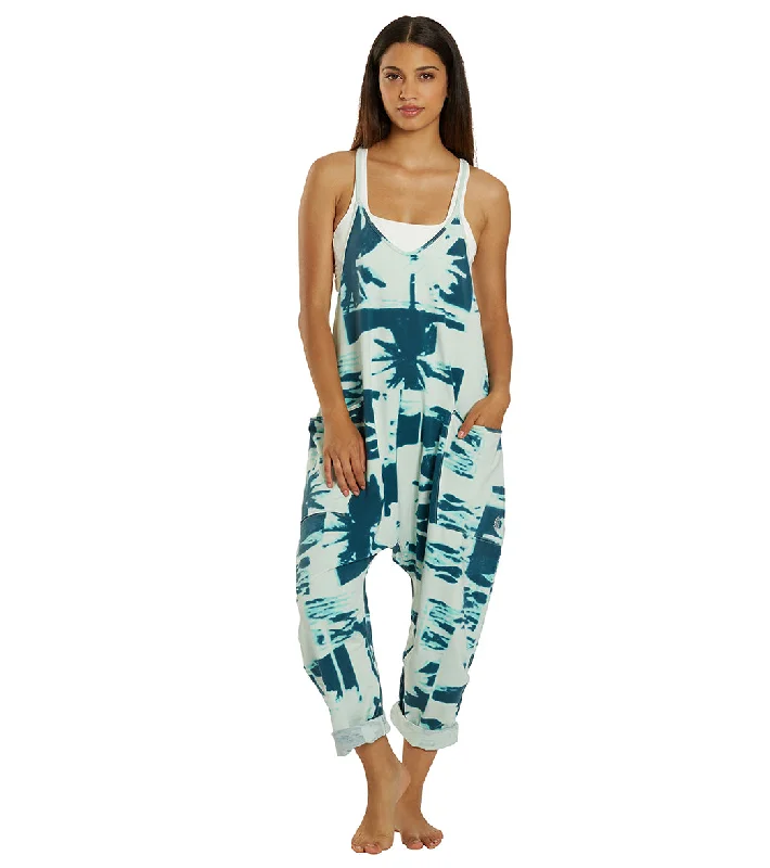 Free People Hot Shot Printed Onesie Palm Beach Green