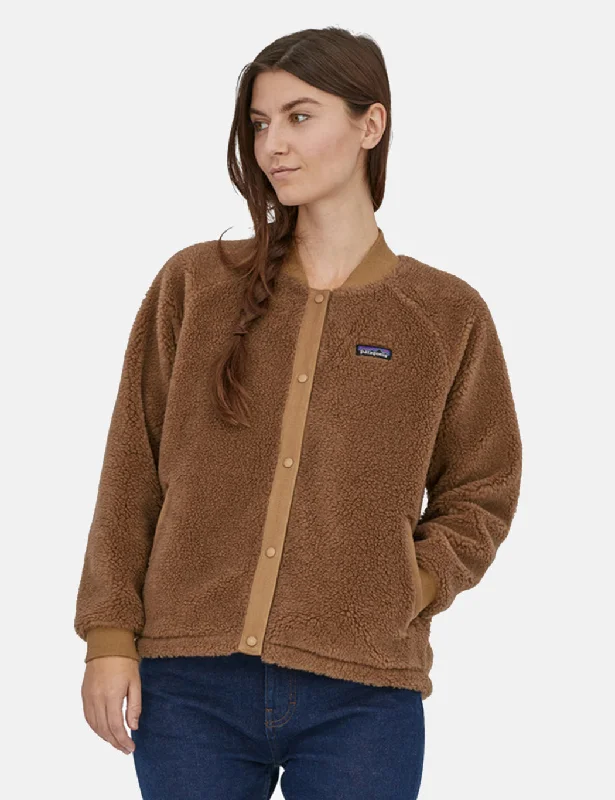 Patagonia Womens Woolyvester Pile Bomber Jacket - Nest Brown