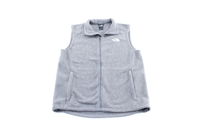 The North Face Embroidered Logo Grey Zip Up Vest