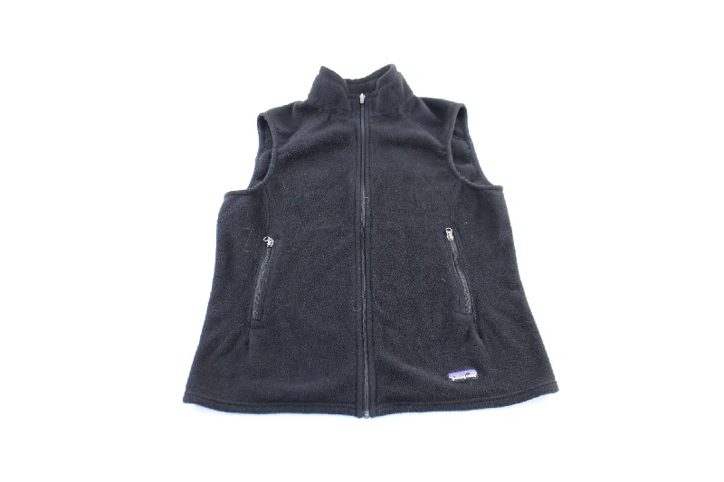 Women's Patagonia Logo Patch Black Zip Up Vest