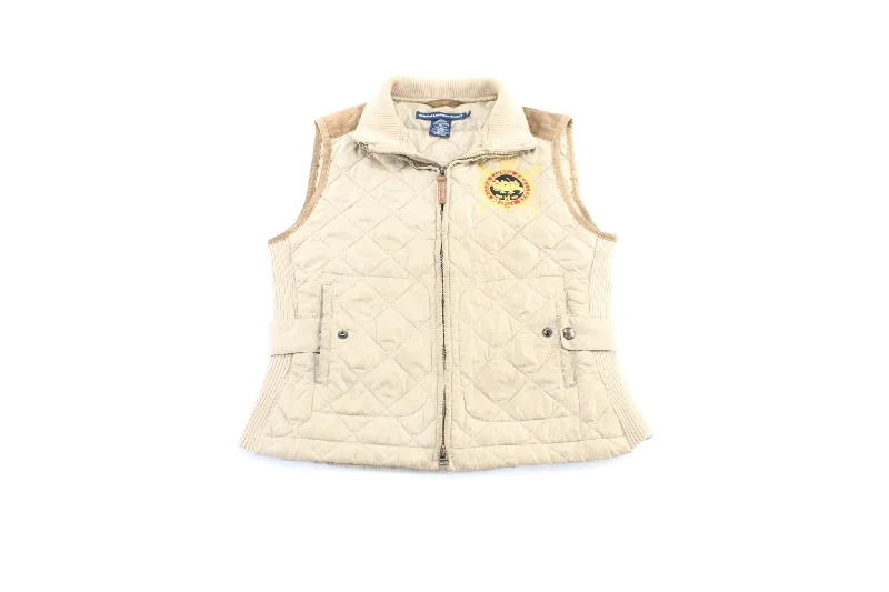 Women's Ralph Lauren Embroidered Gold Zip Up Vest