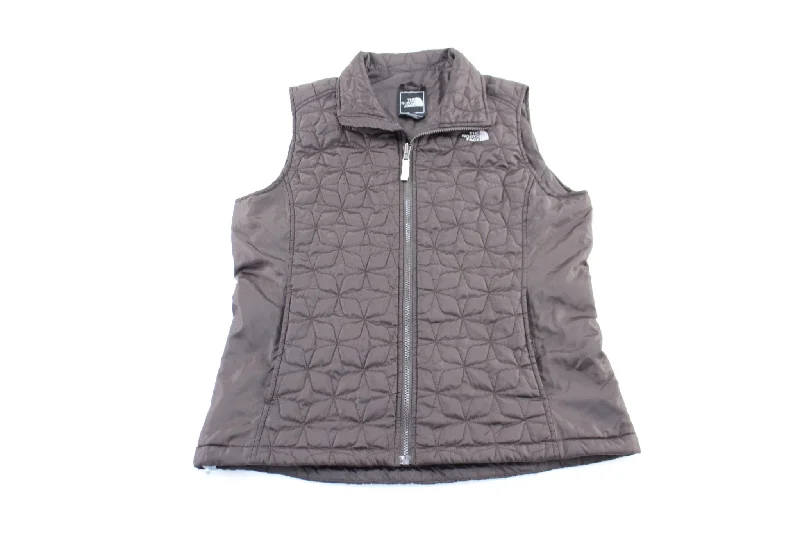 Women's The North Face Embroidered Logo Brown Zip Up Vest